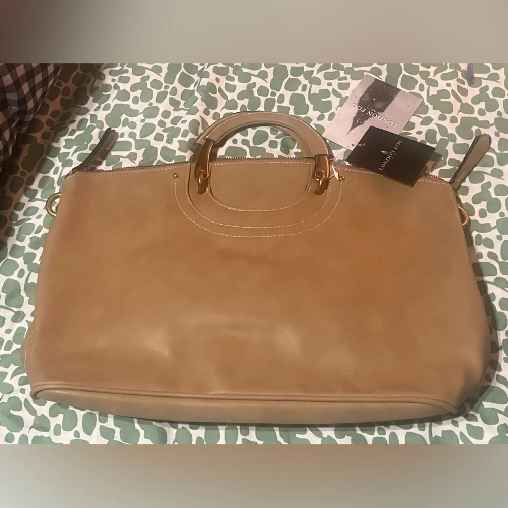 London Fog Classic Tan Laptop Bag